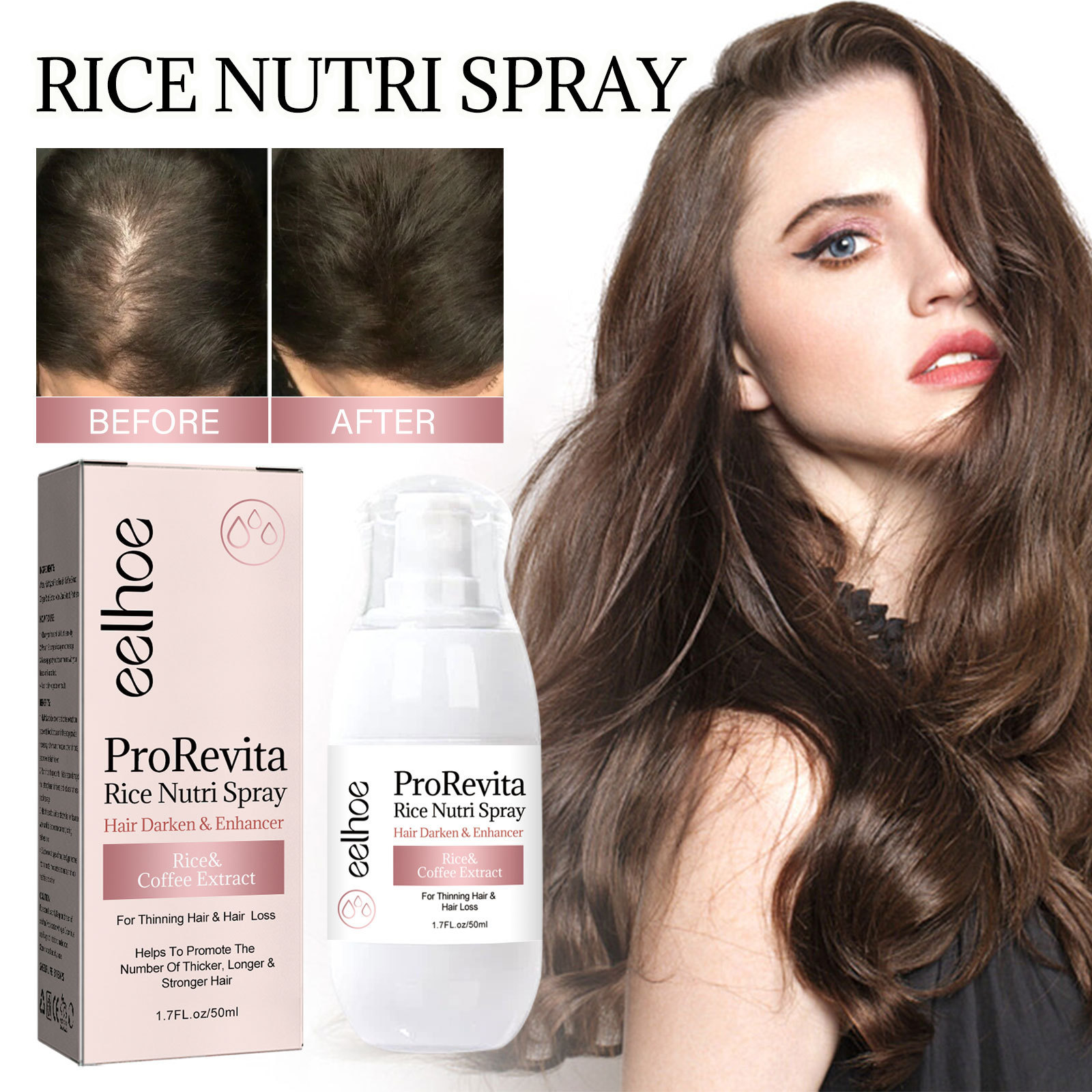 EELHOE Spray per spessore dei capelli al riso Forte riparazione dei capelli radice del follicolo pilifero prevenzione della caduta dei capelli spray per la cura dei capelli ispessimento dei capelli solidi_voghion.com