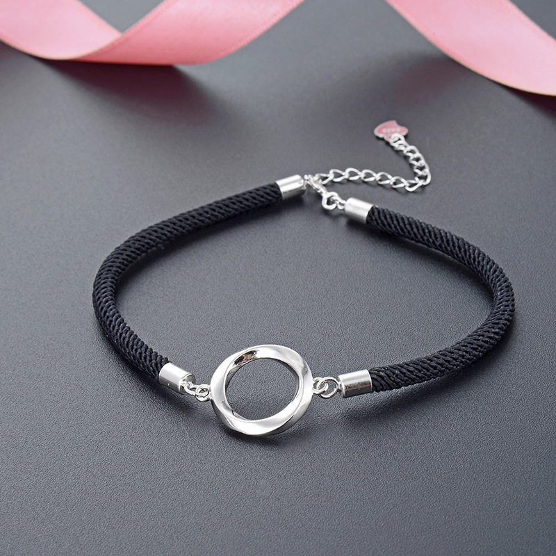 Mobius pulsera mujer S925 plata esterlina cuerda tejida a mano pequeña joyería de anillo fresco al por mayor una agencia de cabello