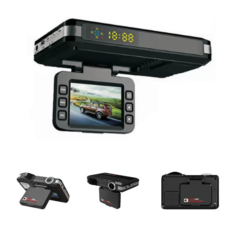 高清1080P俄文专供固定电子狗雷达行车记录仪二合一车载测速仪