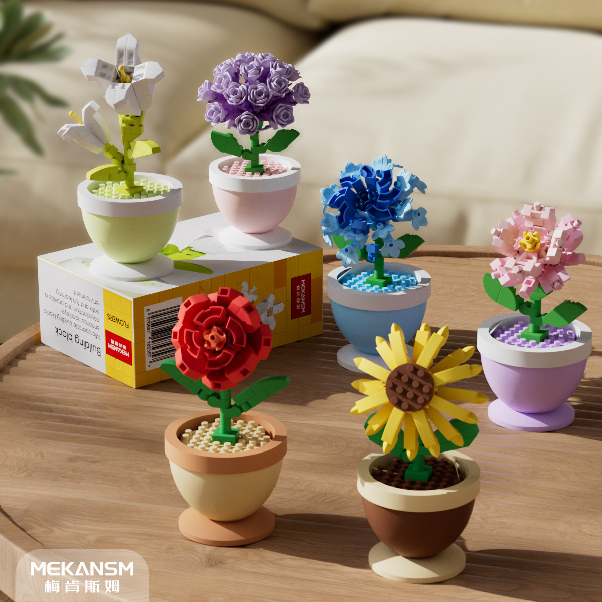 Compatible con flores eternos en macetas de girasol de rosa de Lego, adornos de bloques de construcción, juguetes educativos para niños, regalos para niñas