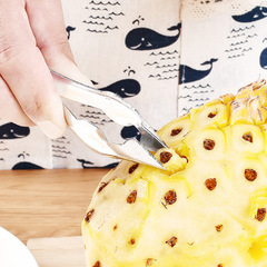 Stainless steel pineapple eye remover home banana splitter strawberry stem clip seed remover commercial seedless fruit tool