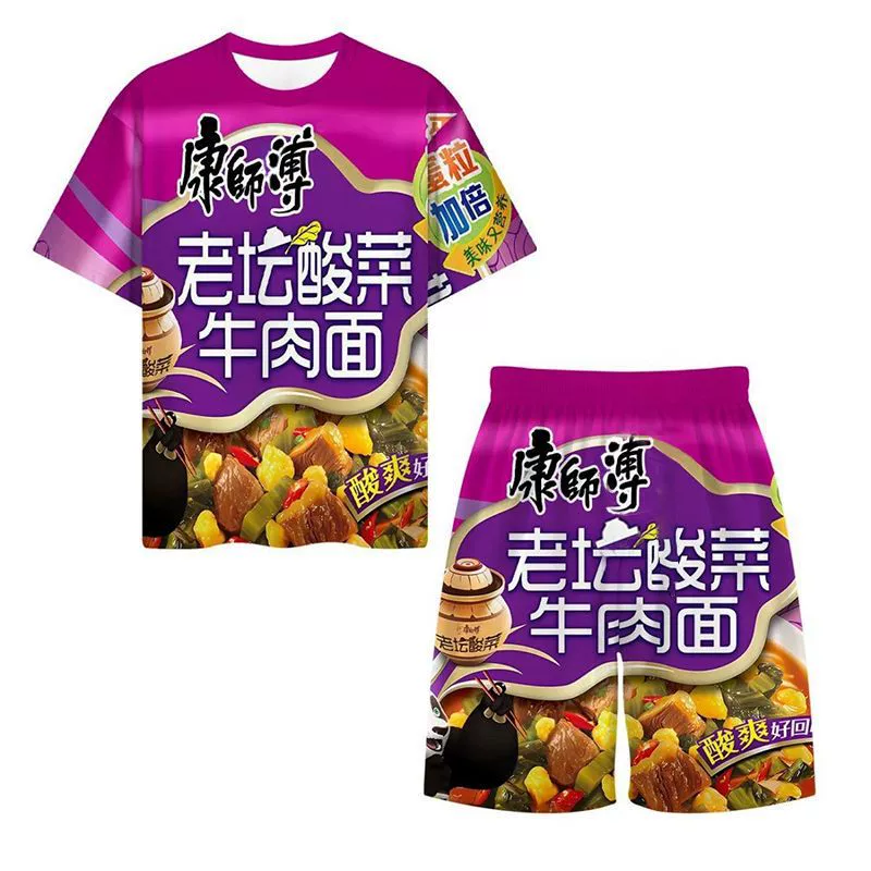 Забавная одежда, необычная одежда, комплект из двух предметов в стиле пустыни, шорты с короткими рукавами в разных стилях, футболки, универсальные для повседневного использования.