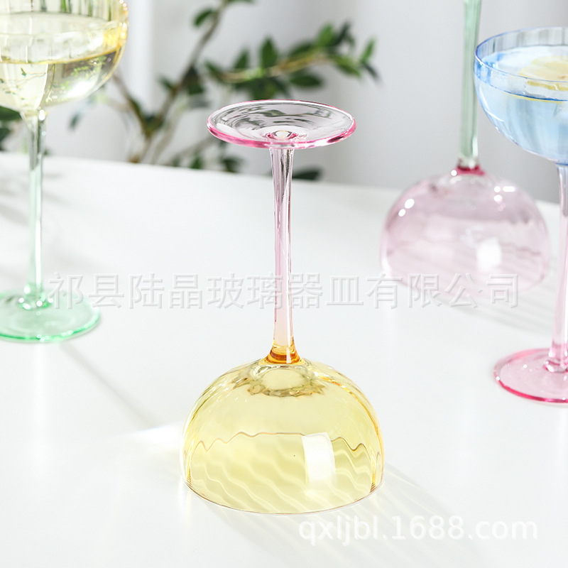 Taza de helado de estilo ins patrón de calabaza creativo taza de contraste de color de alto valor de color patrón vertical copa de vino taza de jugo de vidrio