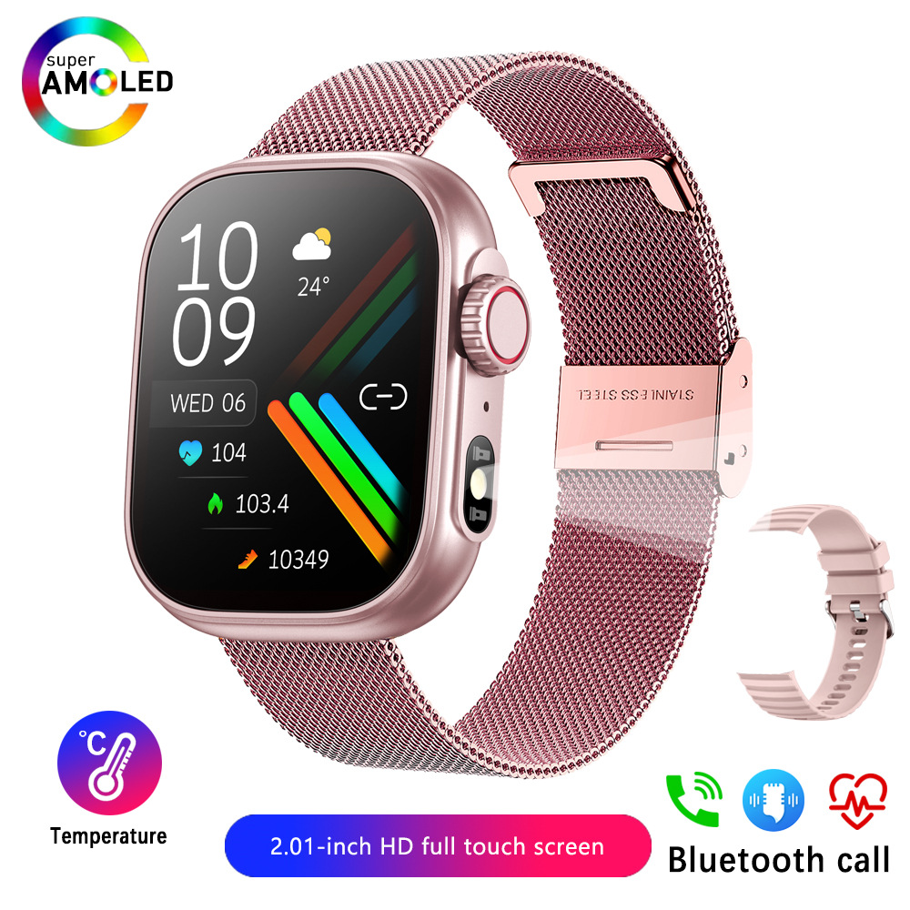 Orologio intelligente Bluetooth CloudPro ZW39 con funzione di monitoraggio della temperatura corporea, promemoria e touchscreen._voghion.com