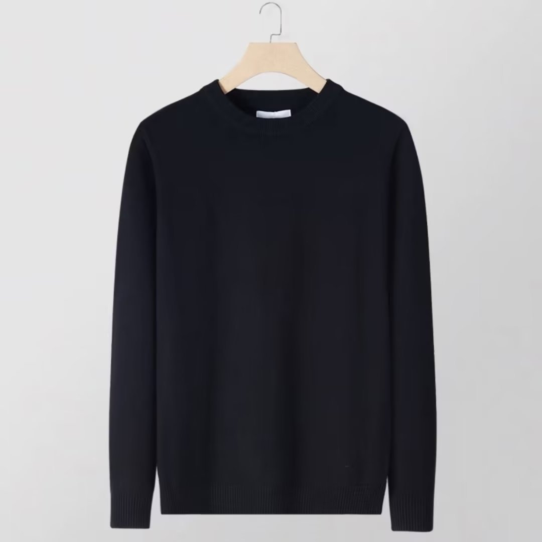 Hombres camisetas delgadas de punto de invierno jóvenes hombres cuello redondo de color sólido casual hoodie de manga larga suéter hombre transfronterizo mayorista