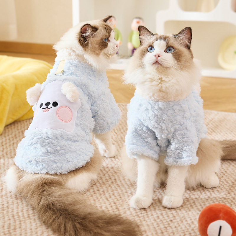 Otoño e invierno lindo súper lindo más ropa gruesa de terciopelo para perros pequeños y medianos a prueba de frío y cálidos para gatos y perros ropa de felpa al por mayor