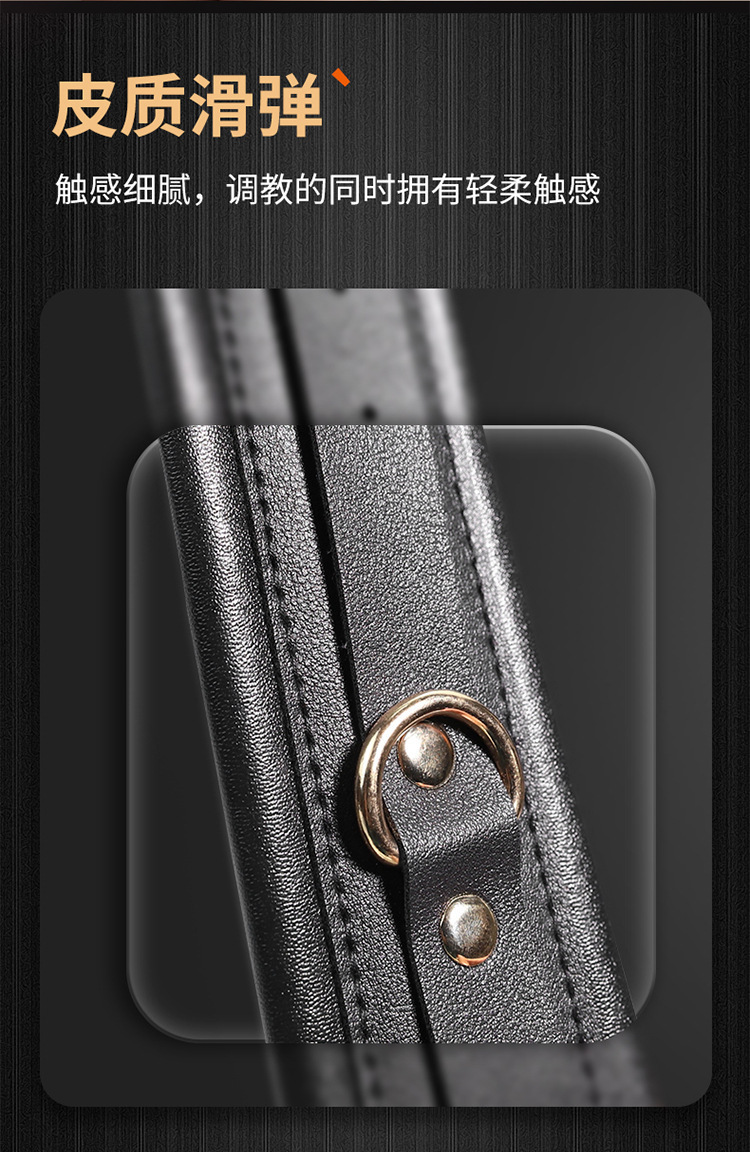 Metal and Leather Bondage Handcuffs for Couples, Adjustable One-Bar Restraint Design — detail image 6