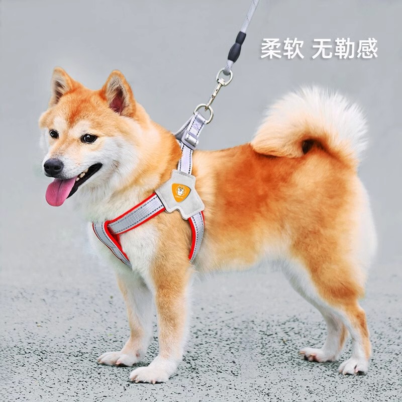 犬用リード ベスト型ペットハーネス 犬用リード 小型・中型 柴犬 コーギー ビション テディドッグチェーン|undefined