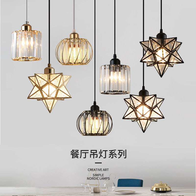 Cross-border Crystal Chandelier Iron Vintage Restaurant Clothing Store Cafe Creative Bedroom Light Luxury Dining Hanging Lamps