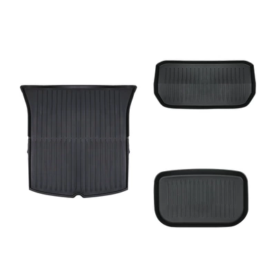 Floor Mats, Car Interior, Modelə uyğun ayaqaltı - model-y-front-and-rear-trunk-mat-three-piece-set