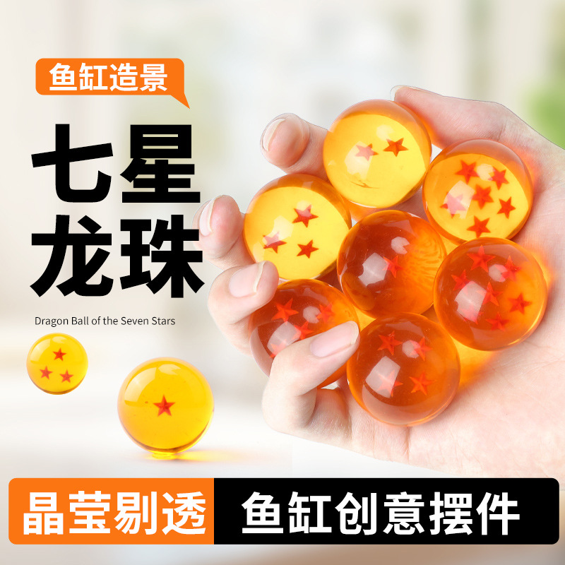 Figura de Son Goku de Dragon Ball, Bola de Cristal, Decoración Creativa para Acuario, Set de Decoración