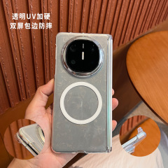 适用于华为mateX6双中轴手机壳Mate X5透明UV防刮PC双包边磁吸壳