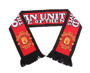 Factory Direct Supply Customized All Kinds of Warm Popular Jacquard Knitted Football Scarf Manchester Team Fan Scarf