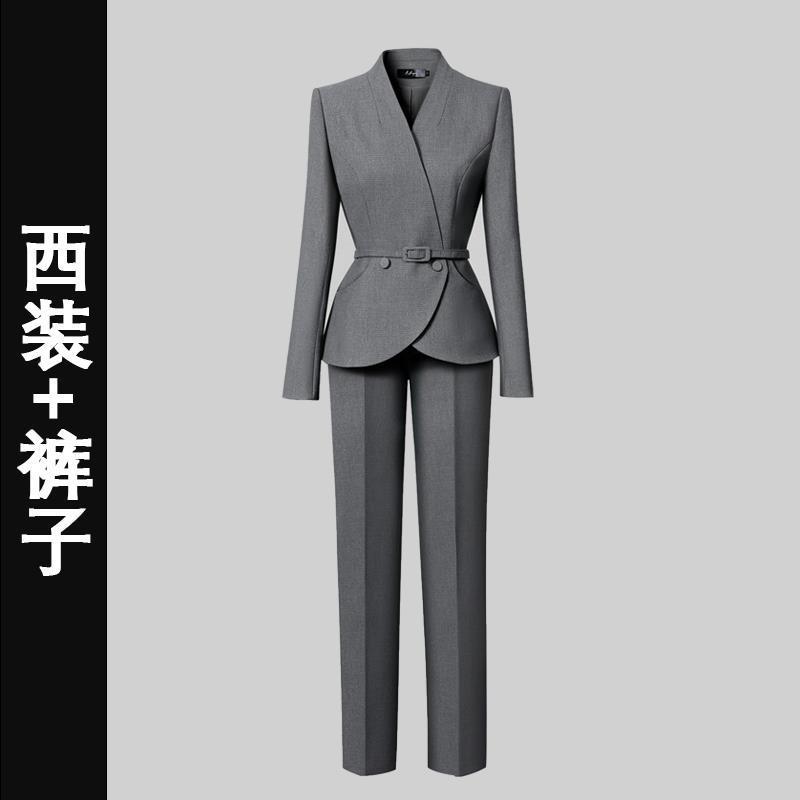秋季西装套装女职业气质OL通勤酒店工装案场客服售楼部工作服高端|undefined