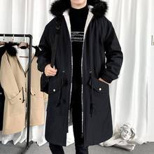风衣男士2020秋冬季中长款加绒派克服韩版潮流英伦风棉袄大衣外套