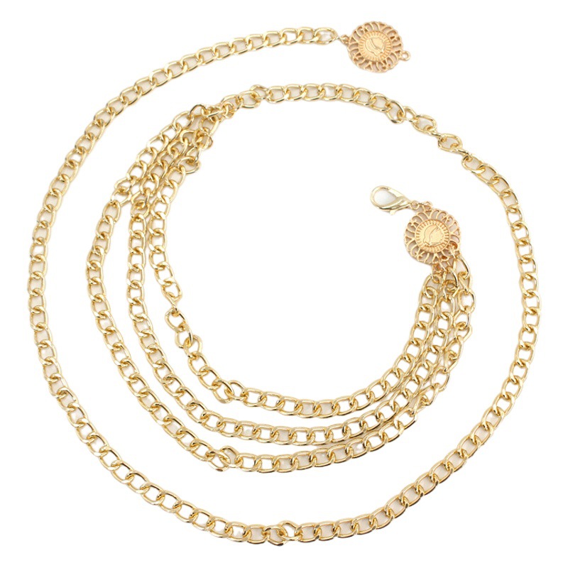 Cadena de cintura de metal para mujer con vestido ins viento red cadena decorativa roja cintura ajustable cinturón fino apretado entrega de una pieza