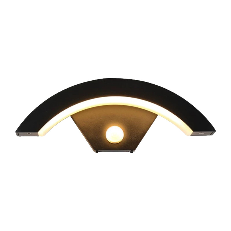 LED 屋外防水人体センサーウォールランプ中庭シンプルクリエイティブ屋外バルコニー玄関月型ウォールランプ|undefined