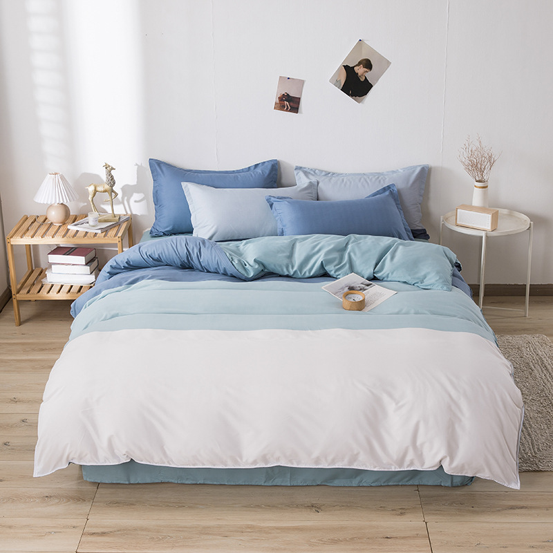 Nantong Textiles para el hogar Sábana impresa estilo ins Juego de cuatro piezas Artículos para el hogar Funda de edredón de aloe Juego de tres piezas para dormitorio de estudiantes