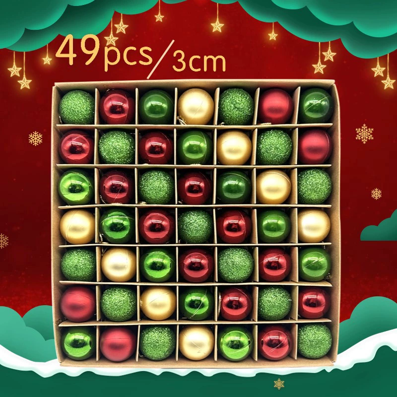 3cm декоративные цветные шары рождественская елка трансграничная Рождество 49 украшений diy пластиковые подвески аксессуары аксессуары подвески