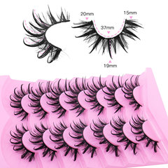 歐美跨境新品7對裝假睫毛濃密誇張卷翹仿真眼睫毛嫁接睫毛批發