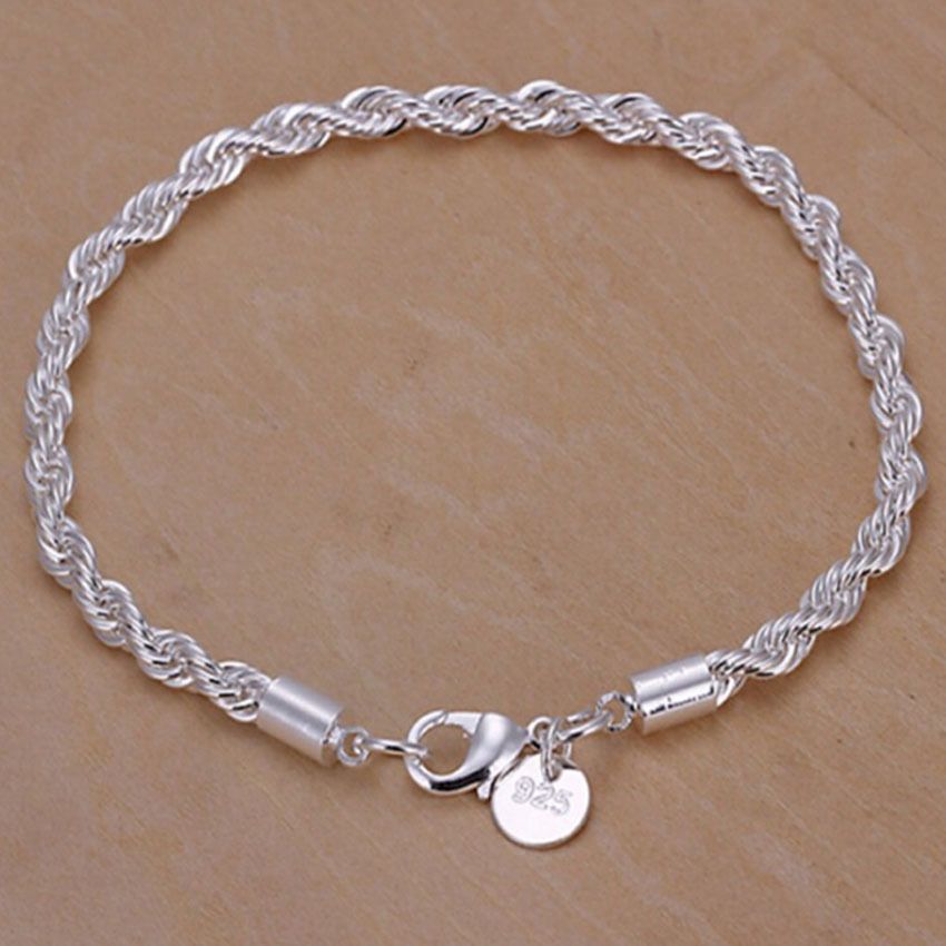 Wholesale Jewelry Lady Geometric Twist Alloy Silver Plated Bracelets display picture 2