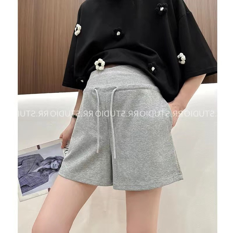 Maternity Shorts for Summer, Slimming Sports Pants for Petite Women, Simple Versatile Breathable Drawstring Leggings