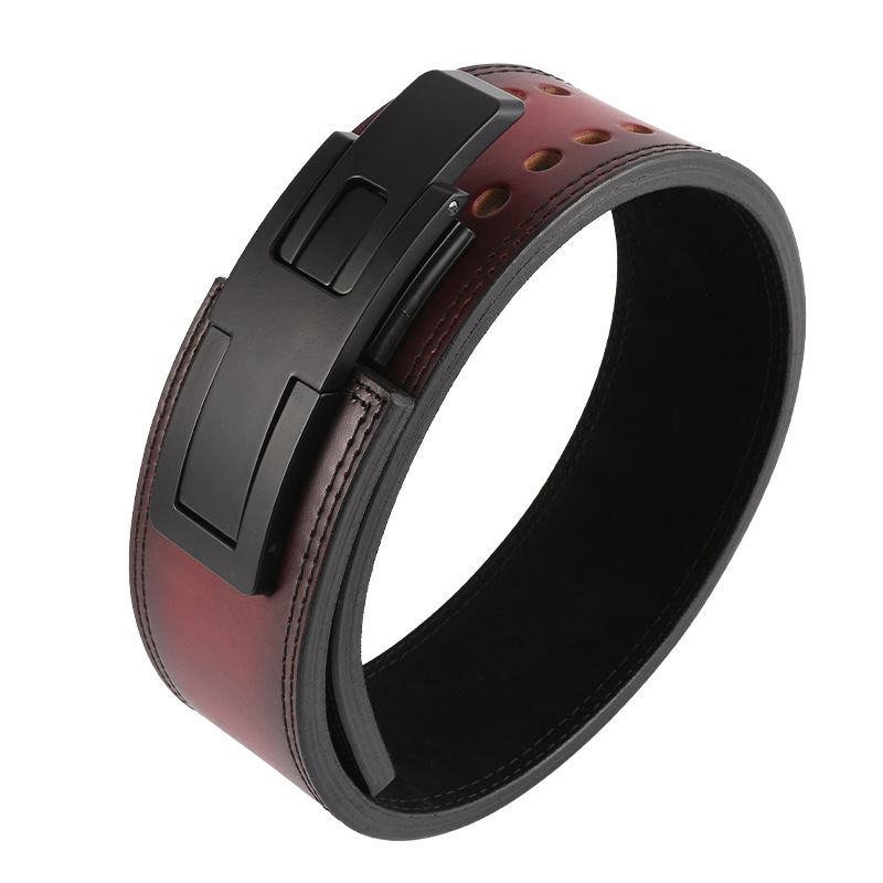 First-Layer Cowhide Belt, Squat, Fitness, Waist Protection, Professional Equipment Training, Strength Sports, Weightlifting and Deadlift