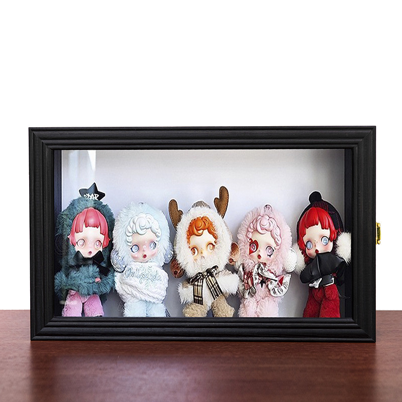 中空フォトフレーム空フレームハンドメイドブラインドボックスバブルマトラブ収納ボックスダストカバーラブブ木製ディスプレイ|undefined