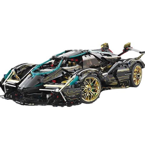 Compatible with LEGO bricks Cyberpunk Rambo Starry Sky 911 Sports Car Children's Assembled Remote Control Car Model Toy
