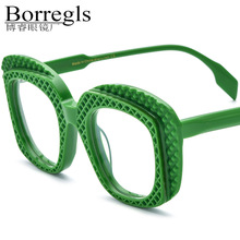 镂空板材眼镜架女款小众设计师特色大框方形高级时尚近视眼睛镜框