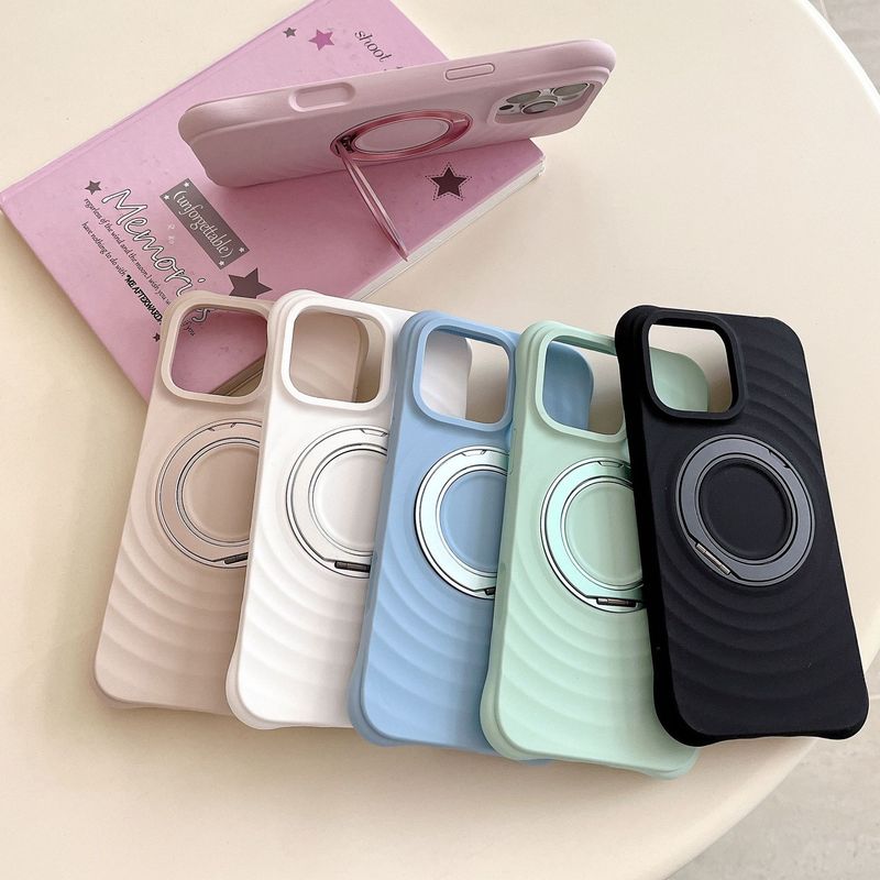 波浪纹苹果16promax手机壳支架磁吸15液态硅胶iPhone17保护套16软|undefined
