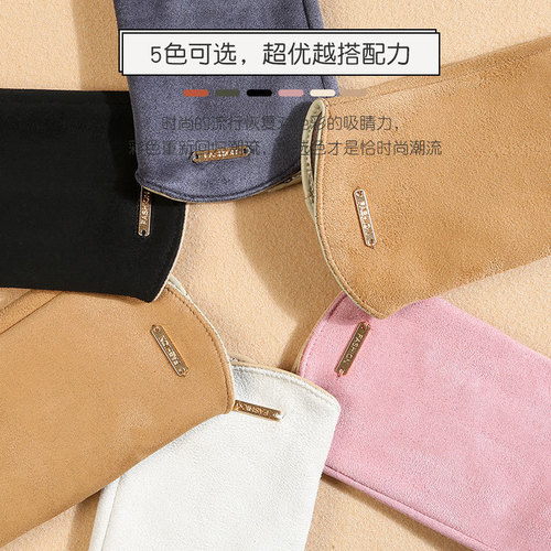 Men and Women Faux Fur Winter and Autumn Thickenable and Warm Korean Style Versatile Electric Bike Cold Resistant Touch Screen Finger Gloves
