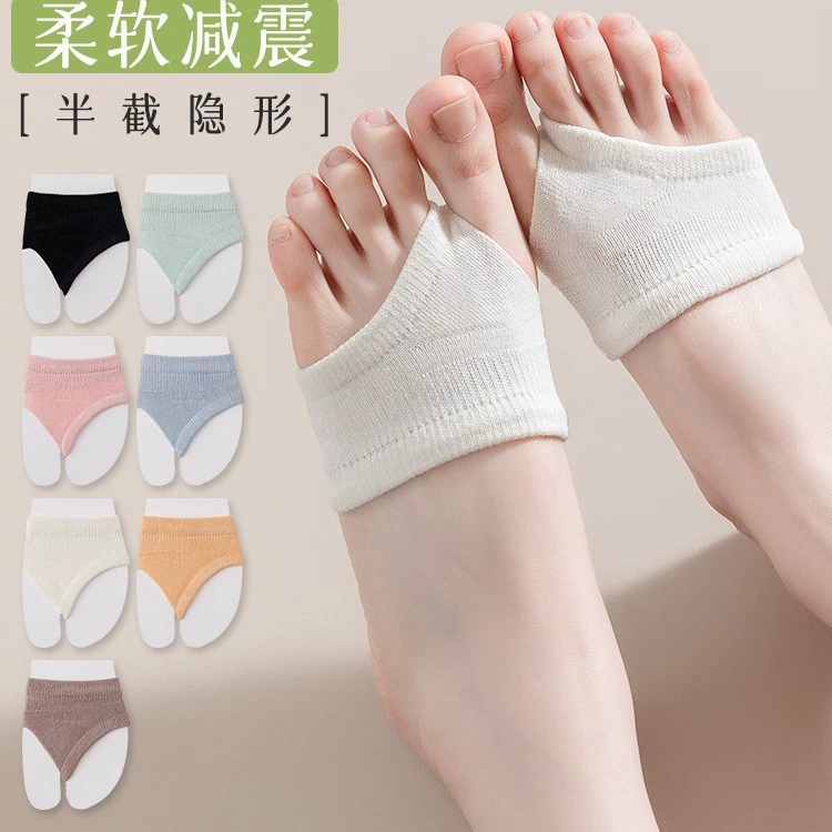 Летние тонкие хлопковые шлепанцы-сандалии с носком-полусандалией, нескользящие, для женщин.