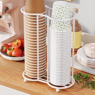 Paper Cup holder disposable cup holder wall-mounted water cup storage rack coffee cup shelf milk tea cup storage rack