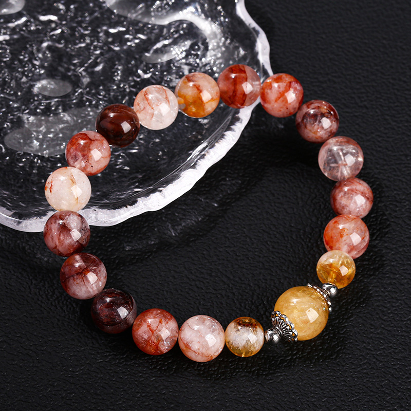 jingzhou jewelry 3a natural red sealant flower citrine bracelet fashion duobao gift female bracelet wholesale
