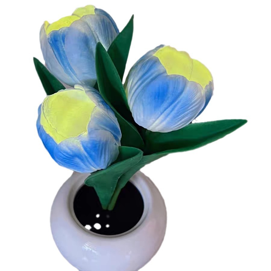 Cerámica de simulación de flores luces de atmósfera tulipanas LED lámpara de noche lámpara decorativa de sala de estar lámpara de escritorio regalo de cumpleaños image 5