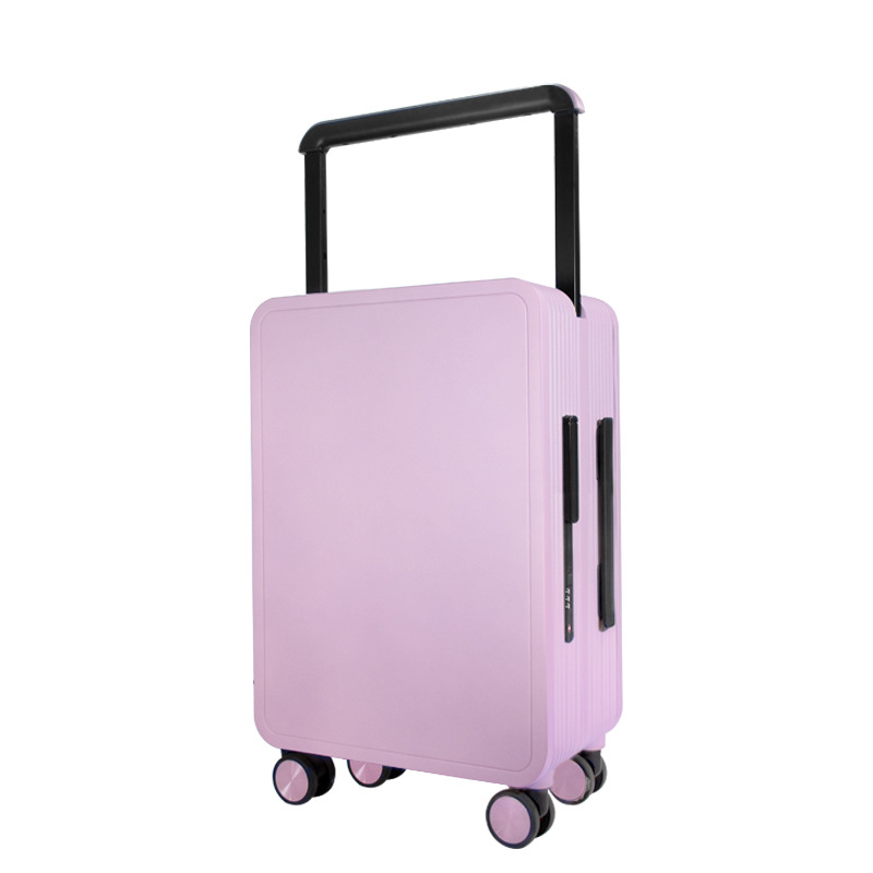 Vali du lịch tay kéo rộng 20/24 inch bánh xe xoay êm, ngăn laptop mở trước, khóa số — Màu tím (thanh kéo rộng), Màu xanh (thanh kéo rộng), Màu xám (mở nắp trước của thanh giằng rộng), Màu hồng (mở nắp trước của thanh giằng rộng)