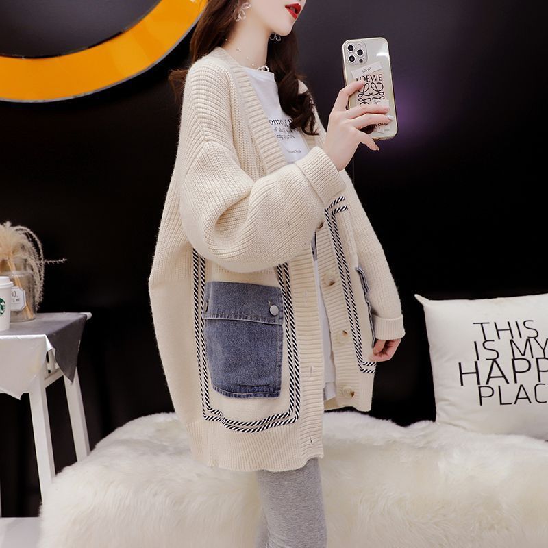 2022 nuevo Otoño e Invierno estilo occidental que reduce la edad versátil diseño de estilo perezoso estilo coreano suéter casual de longitud media para mujeres image 7