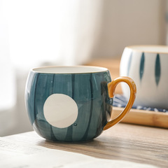 ins早餐可愛logo辦公室創意馬克杯 手繪日式簡約牛奶女家用陶瓷杯
