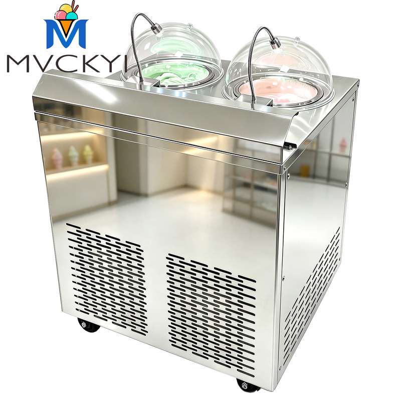 Front-desk double-tub Italian Gelato machine, handmade ice cream machine made and sold directly from the source factory, custom-made for foreign trade Front-desk double-tub Italian Gelato machine, handmade ice cream machine made and sold directly from the source factory, custom-made for foreign trade