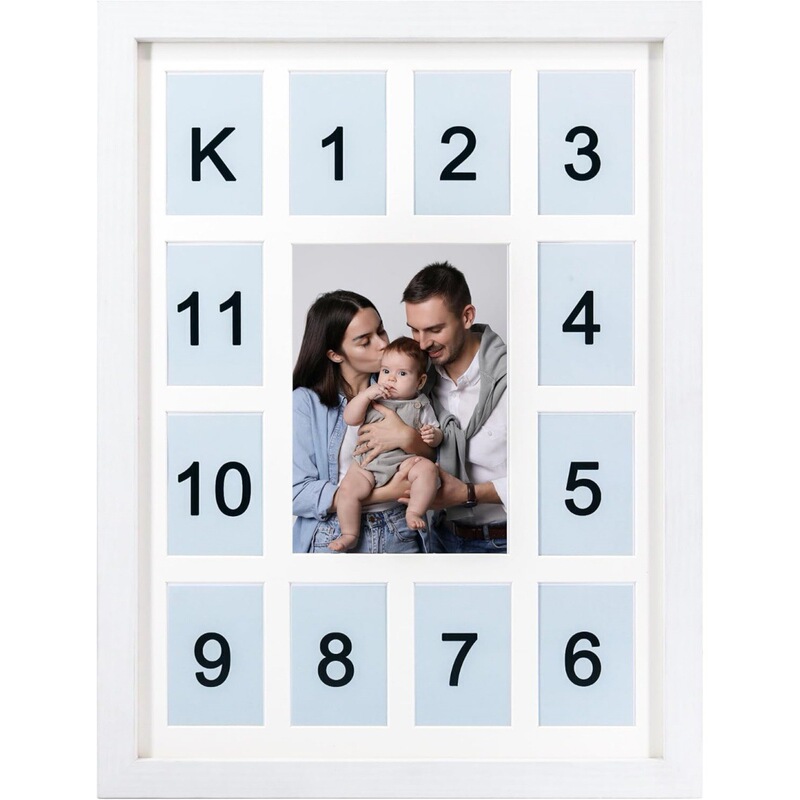 12-grid collage photo frame, baby growth commemorative frame, large middle photo frame, multi-photo wooden photo frame for home use 12-grid collage photo frame, baby growth commemorative frame, large middle photo frame, multi-photo wooden photo frame for home use