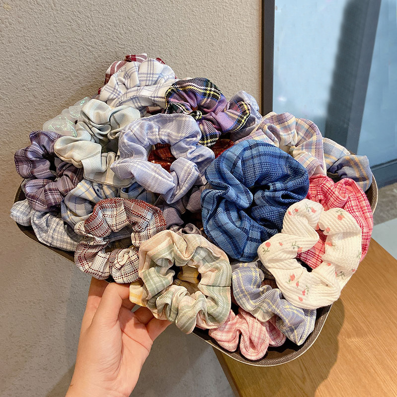 [Procesamiento personalizado] anillo de pelo intestino grueso coreano ins cabeza cuerda cuadrilátero simple red grasa anillo intestino grueso adornamiento de pelo para mujeres