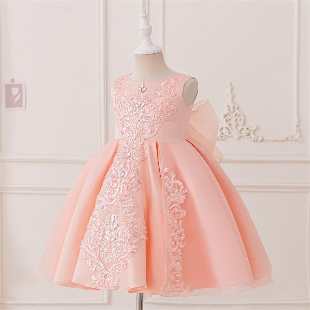 Ropa de niños nuevo vestido de bebé bordado vestido de princesa vestido de aniversario de boda vestido de flores vestido