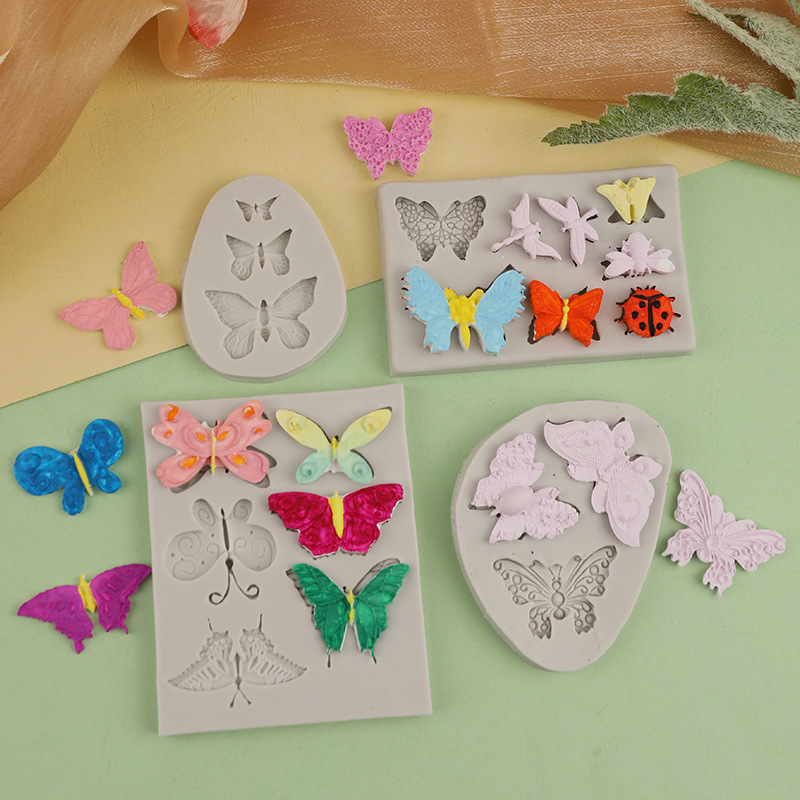 Transfronteriza Amazon múltiples mariposa fondant molde de silicona DIY hornear pastel de chocolate decorativo molde de silicona