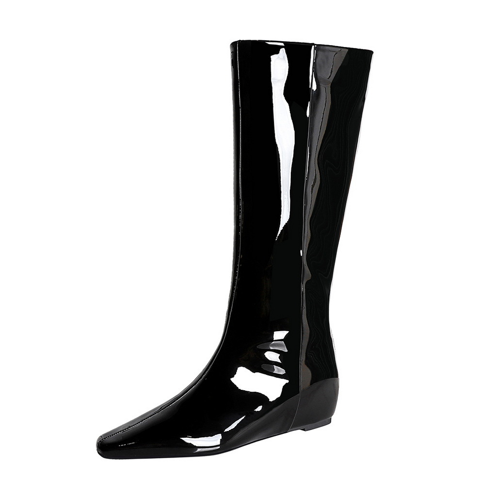 Women's Mid-heel Wedge Over The Knee Boots With Back Zipper_voghion.com