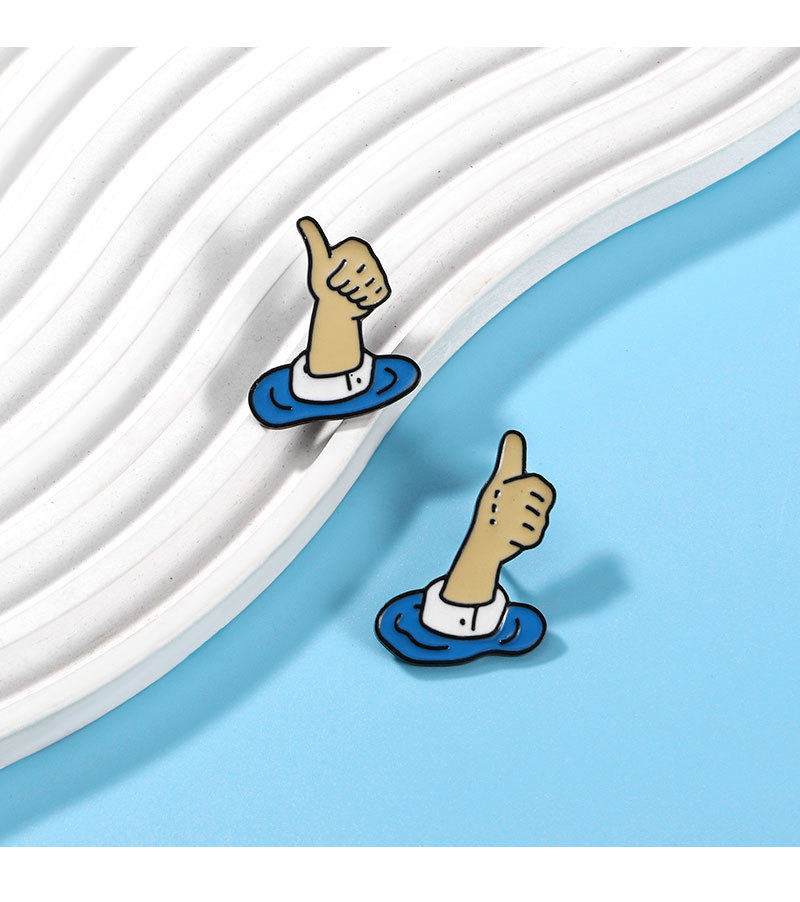 Alloy Material Cute Pin Cartoon Character Hand Alloy Enamel Unisex Brooches