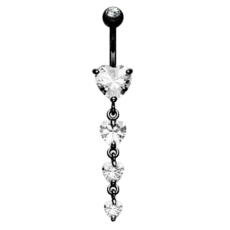 Belly Rings Piercing Type 1 Piece Belly Rings Simple Style Classic Style Solid Color 304 Stainless Steel Inlay Zircon Belly Rings
