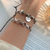 Retro brand bracelet, universal jewelry hip-hop style, Korean style, silver 925 sample, simple and elegant design