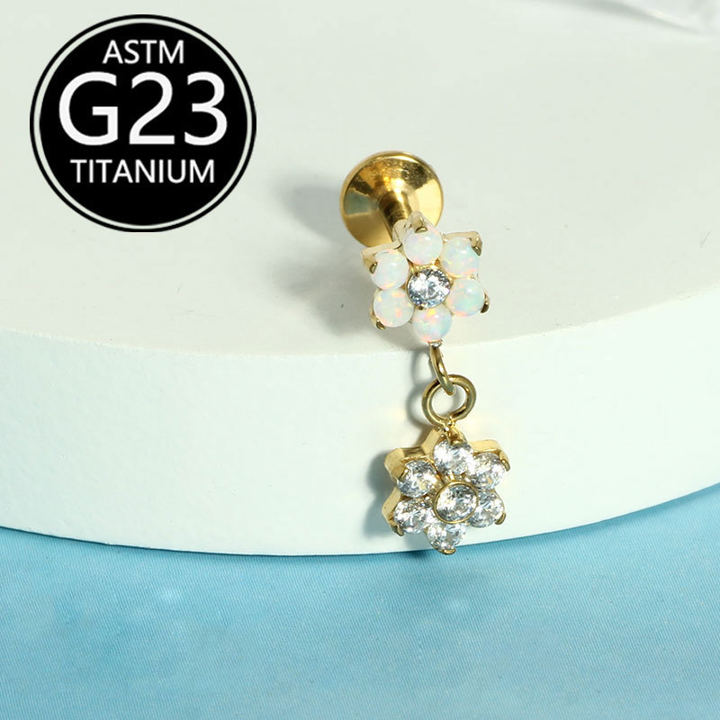 Labret piercing jewelry detail image