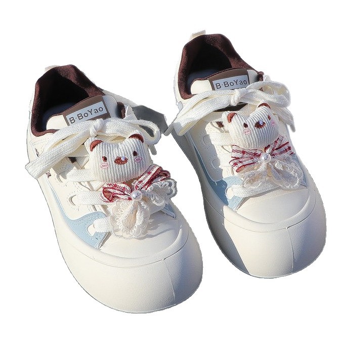 2026 primavera y otoño nuevo estilo coreano nicho de color universal zapatos deportivos casuales con suela gruesa aumentada adorable zapatos de pan para mujeres